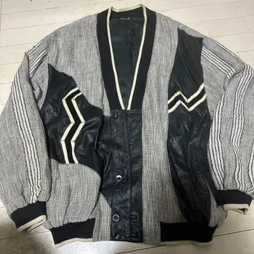 유로 구제 의류 오버 사이즈 린넨 가디건 가죽 절개