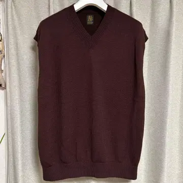 BATONER 바토너 다크 브라운 V넥 슬리브리스 베스트 사이즈 2