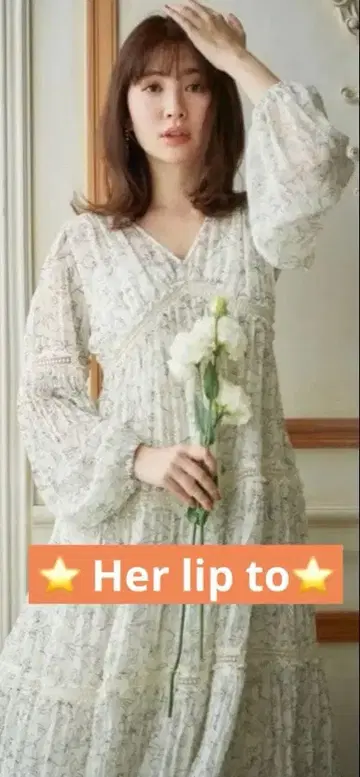 [ 하립투 ] Monotone Floral Pleated Dress