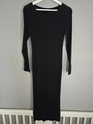 Loungedress 리브 니트 롱 원피스 블랙