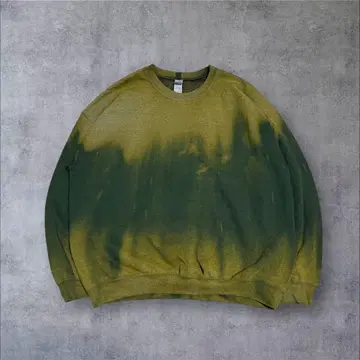 귀 페이드 & 보로 길단/올리브 그린 맨투맨