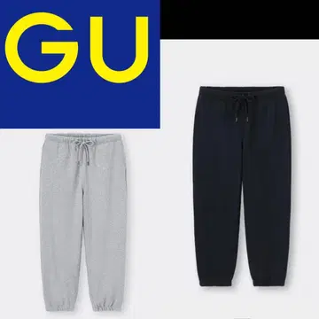 GU 헤비 웨이트 스웨트 팬츠 블랙 그레이 L 지유