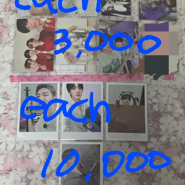 방탄소년단 BTS  남준석진윤기호석지민태형정국  포카 판매