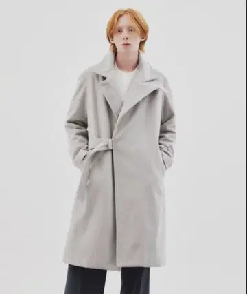 tk.TAKEO KIKUCHI 테크 멜톤 모듬 코트 라이트 그레이