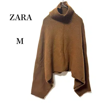 ZARA 자라 돌먼 스웨터 짧은 기장 버튼 니트 스웨터 리브 터틀넥