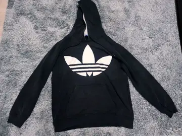 [ adidas ] 아디다스 후드티 블랙 소매 데미지 있음