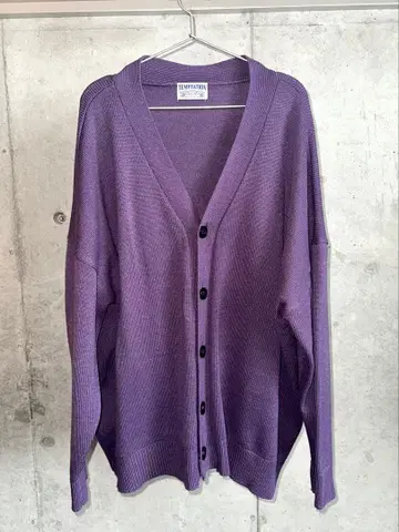 TEMPTATION 퍼플 V넥 가디건 L