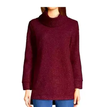 새상품급 랜즈엔드 Lands' End 보아 튜닉 와인 L 스웨터