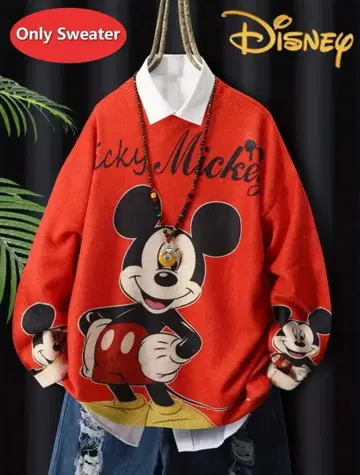 미사용 새상품 Disney 미키마우스 프린트 스웨터