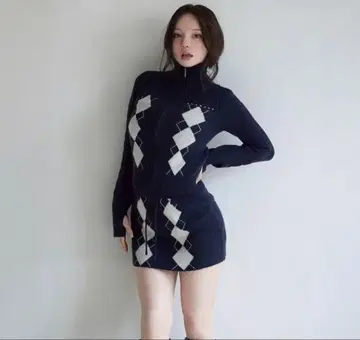 andmary 아가일 니트 세트업