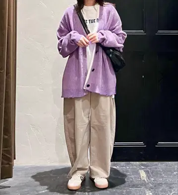 니코앤드 호즈호즈아제 V 가디건 퍼플 Long