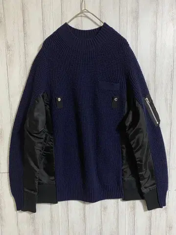 사카이 니트 MA-1 사이즈 1 네이비