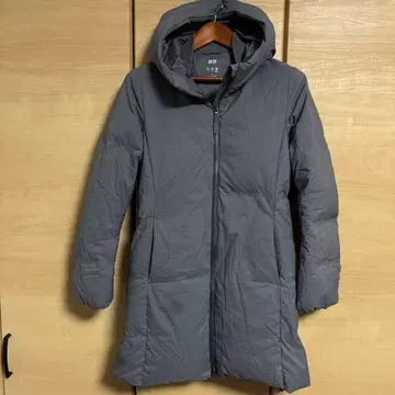 유니클로 다운 롱 코트 그레이 M