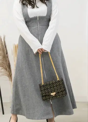 쿠레트 지퍼 점프 스커트 원피스 그레이