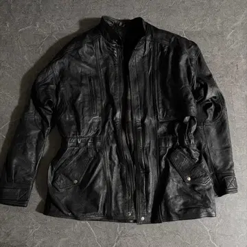 빈티지 가죽 자켓 A-2 후카미 코우타 짧은 기장 90s 구제 의류 블랙