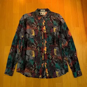 [ 비장 ] 80s GOOUCH 아트 디자인 레이온 셔츠 L 올 패턴