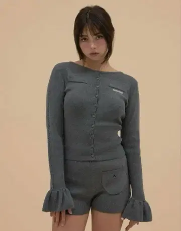 andmary Pansy knit set up gray