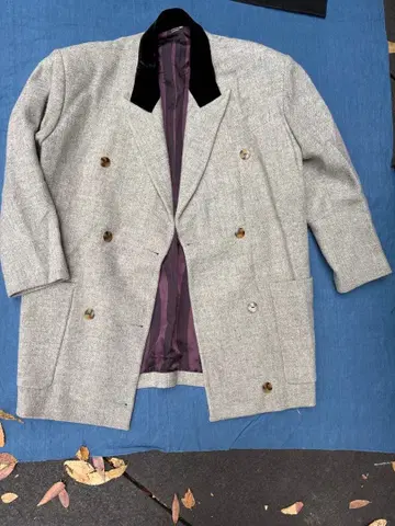 장 폴 고티에 그레이 더블 브레스트 테일러드 자켓