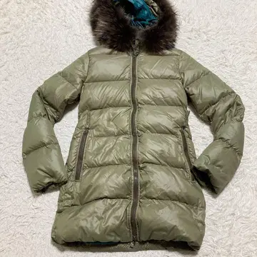 듀베티카 다운 L 퍼 카키 두꺼운 블루 페더