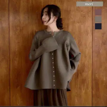 SHIORI x MERI 볼륨 페플럼 가디건