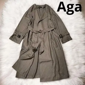 야마다야 Aga 아르가 고급 노카라 코트 벨트 포함