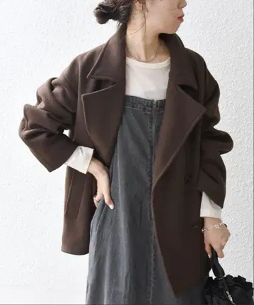 SHIPS any: 울 믹스 코쿤 숏 P 코트