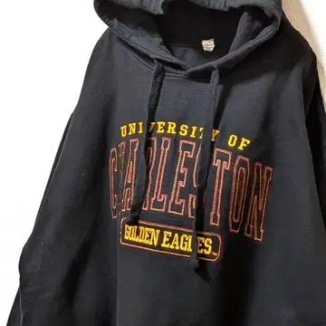 주니 찰스턴 골든 이글스 자수 후드 맨투맨 블랙 L 구제 의류