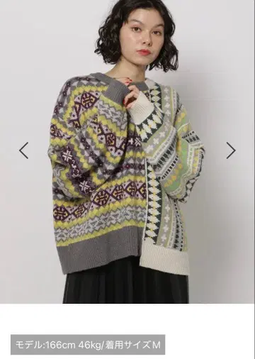 니코앤드 리메이크풍 페어아일 니트 풀오버 차콜 M