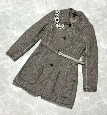 MARC JACOBS 마크제이콥스 트위드 롱 코트 자수 4