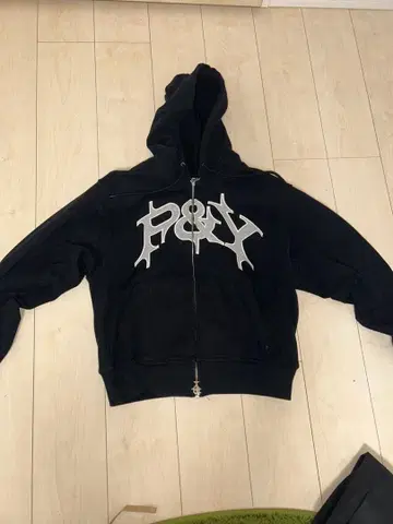 Punkandyo 풀 집업 후드티 블랙 스케이트보드