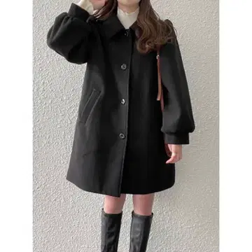 GRL 리본 벨트 부착 볼륨 슬리브 스텐카라 코트