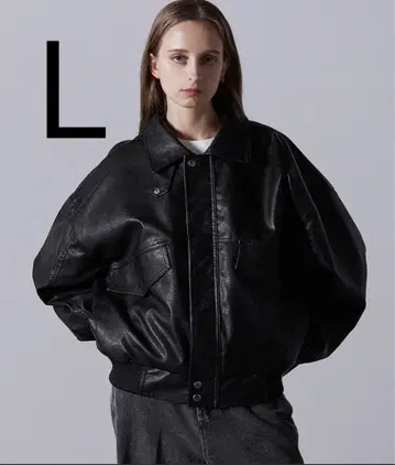 [ CLEL ] 빈티지 디자인 인조 가죽 블루종