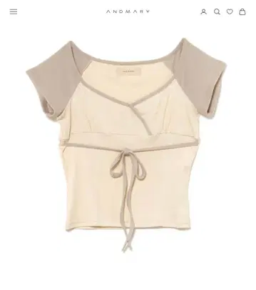 ANDMARY 크롭 기장 반팔 상의