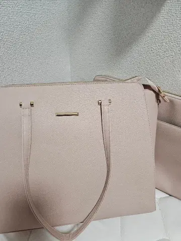 핑크 비즈니스 백 합성 피혁