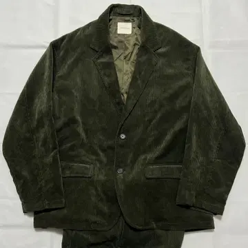 컨디션 최상 프릭스스토어 캐주얼 셋업 그린 올리브 코듀로이