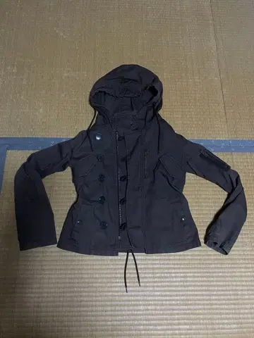 JILLSTUART 후드 부착 모즈 코트 다크 브라운