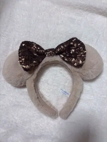 미키 귀 베이지 머리띠