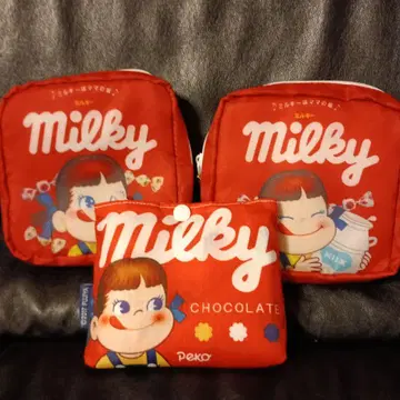 후지야 밀키 스퀘어 파우치 2개 세트 에코백