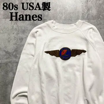 [ 80s.USA제 ] Hanes 러버 프린트 AIRLINES 맨투맨