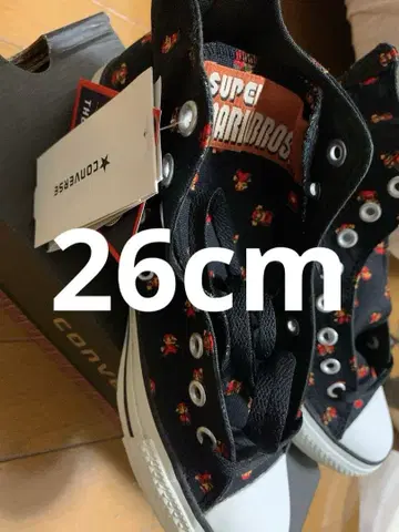 컨버스 올스타 슈퍼 마리오 콜라보 모델 스니커즈 26cm 블랙