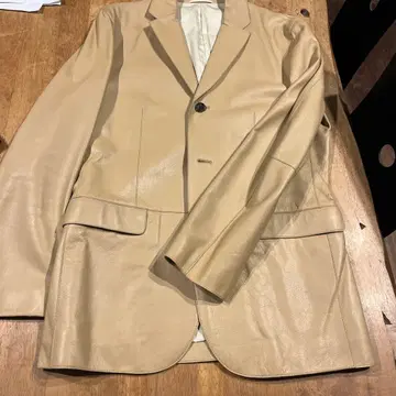 UNITED ARROWS 베이지 가죽 자켓