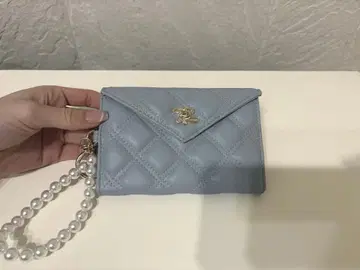 [ RANDA ] 카드 케이스 퀼팅 라이트 블루