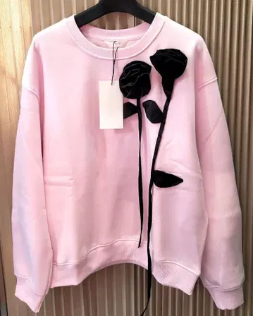 ZARA 대비 컬러 맨투맨 트레이닝복 핑크 M 새상품