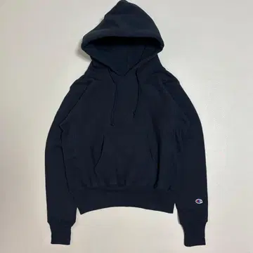 미사용 Champion 리버스 위브 후드티 단색 택 네이비