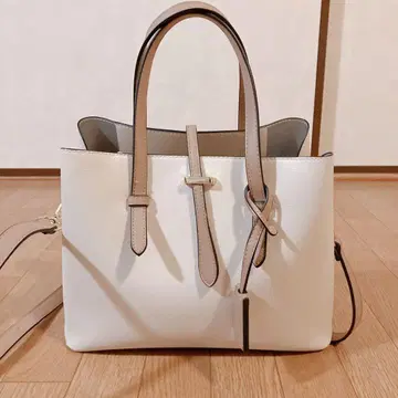 화이트 베이지 핸드백 숄더백 골드 2way