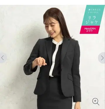 AOKI 그레이 체크 테일러드 자켓 & 스커트 팬츠 셋업