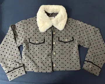 NICE CLAUP 도트 무늬 자켓 그레이