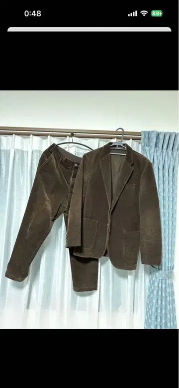 브라운 코듀로이 캐주얼 수트 세트