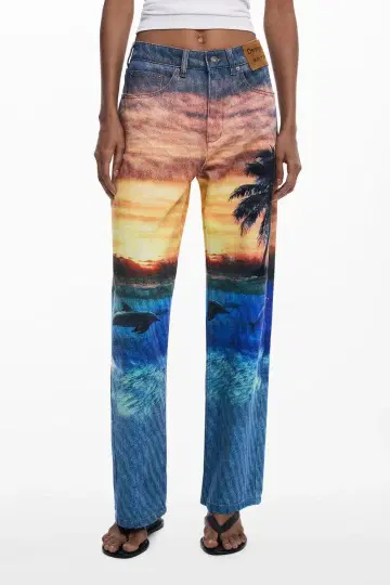 Desigual 선셋 패턴 데님
