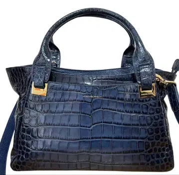 LEATHER JEWELS 네이비 토트백